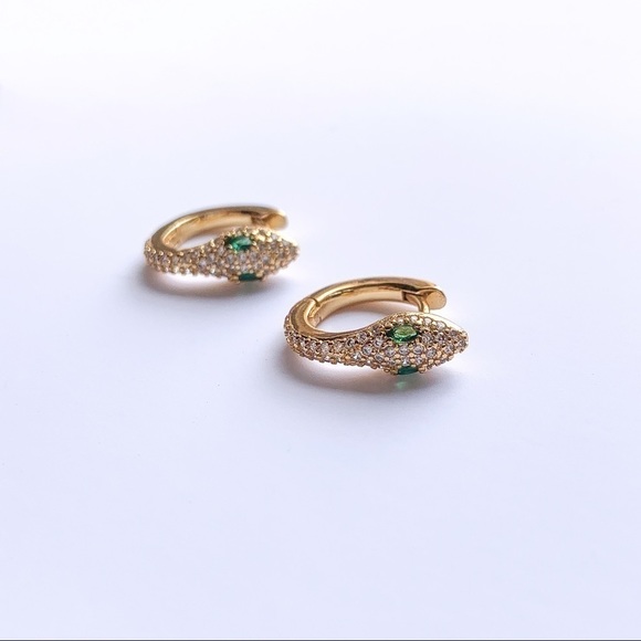 GOLD SNAKE HOOPS SMALL GOLD HOOPS​​​​​​​​​​​​​​​​​​​​​​​​​ - Picture 3 of 5